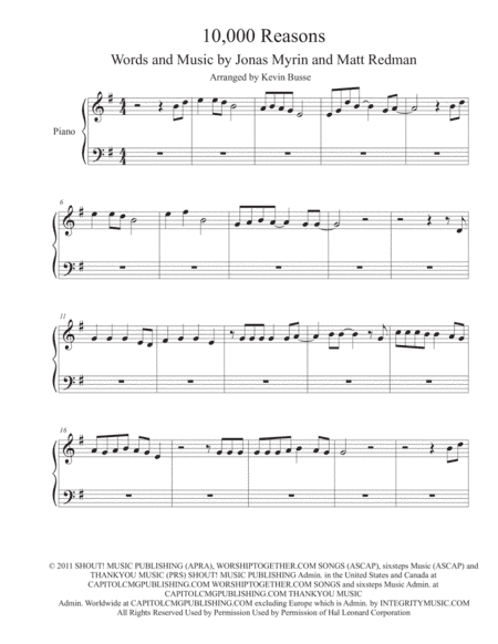10,000 Reasons (Bless The Lord) (arr. Kevin Busse)