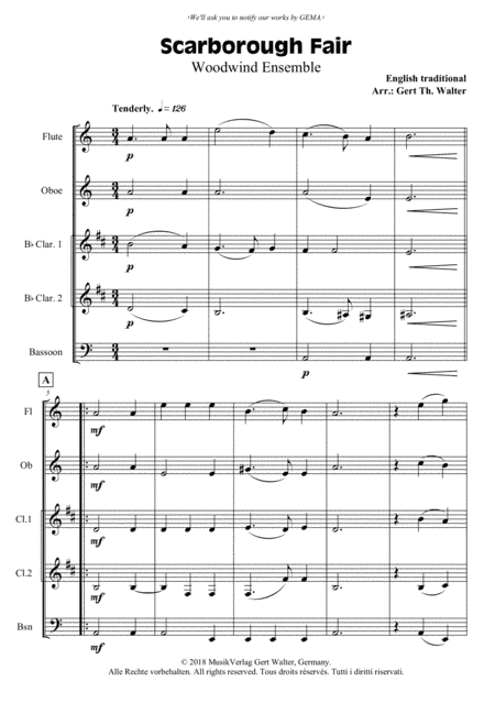 Scarborough Fair (arr. Gert Th. Walter)