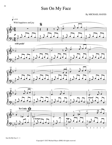 Sun On My Face - From 24 Short Piano Pieces in All Keys