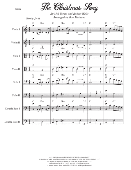 The Christmas Song (chestnuts Roasting On An Open Fire) (arr. Bob Mathews)