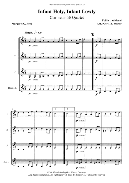 Infant Holy, Infant Lowly (arr. Gert Th. Walter)
