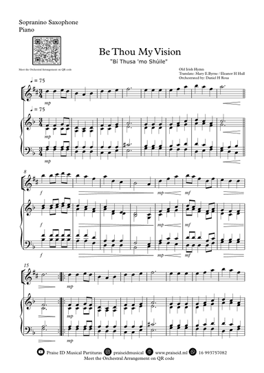 Be Thou My Vision - "Bí Thusa 'mo Shúile" - Easy Sopranino Saxophone and Piano (arr. Daniel H Rosa)