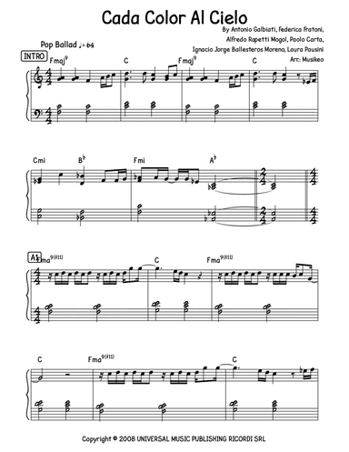 Cada Color Al Cielo (arr. Musikeo)