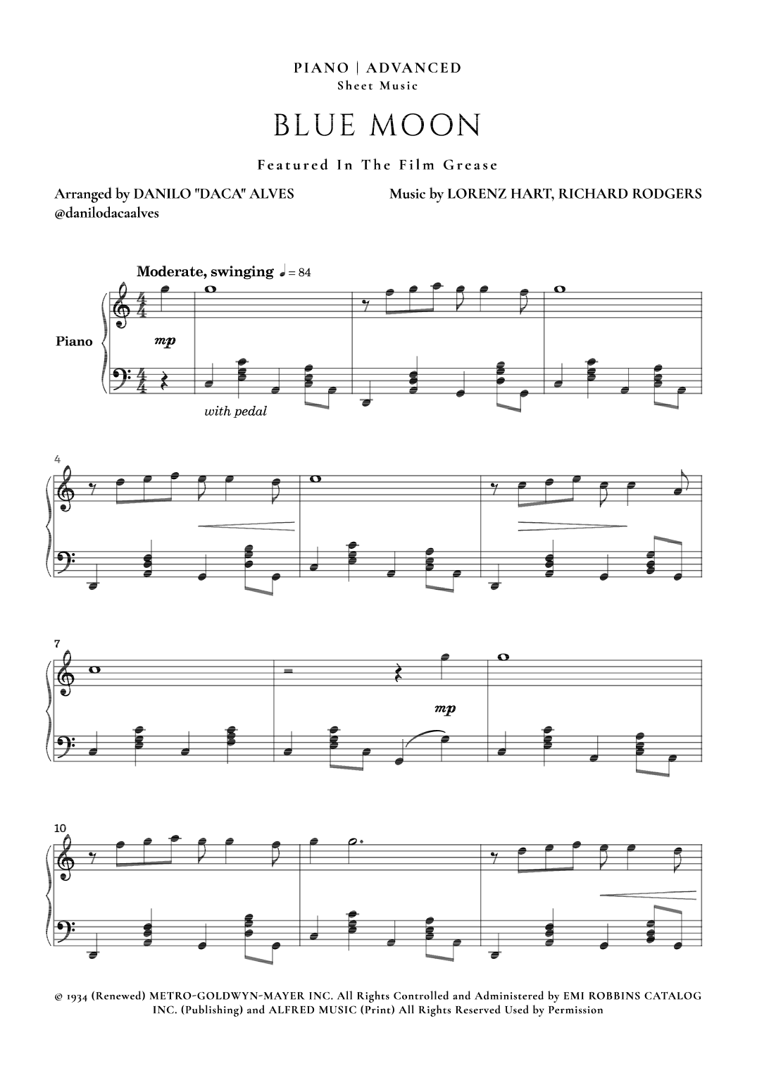 Blue Moon (arr. Danilo "Daca" Alves)