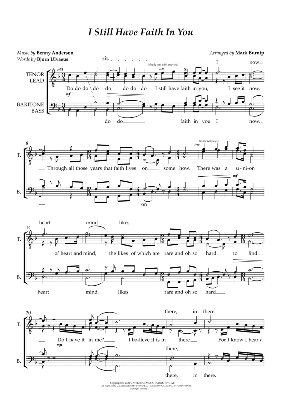 I Still Have Faith In You (arr. Mark Burnip)