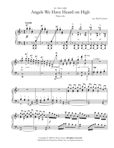 Angels We Have Heard on High - solo Harp (arr. Paul S. Jones)
