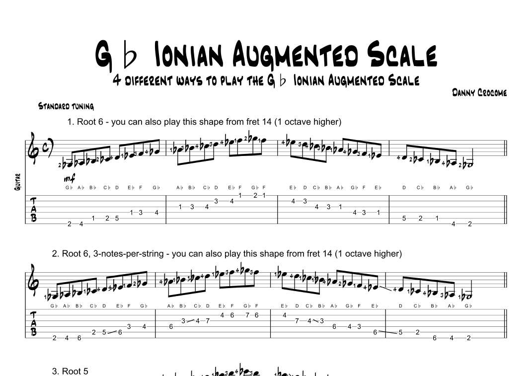 Gb Ionian Augmented Scale (4 Ways to Play)