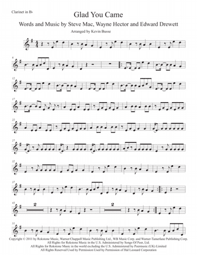 Glad You Came (arr. Kevin Busse)