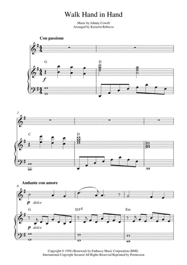 Walk Hand In Hand (arr. Kaiserin Rebecca)