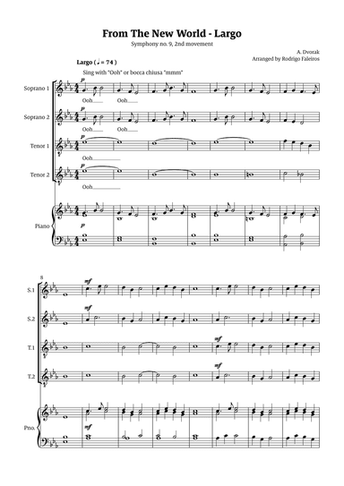 Largo (2nd movement of the Symphony no. 9 'From The New World') (arr. Rodrigo Faleiros)
