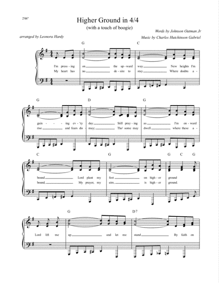 Higher Ground (with a touch of boogie) (arr. Leonora Hardy)
