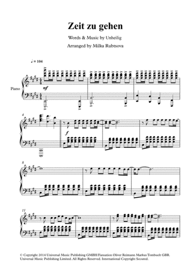 Zeit Zu Gehen (arr. Milka Rubtsova)