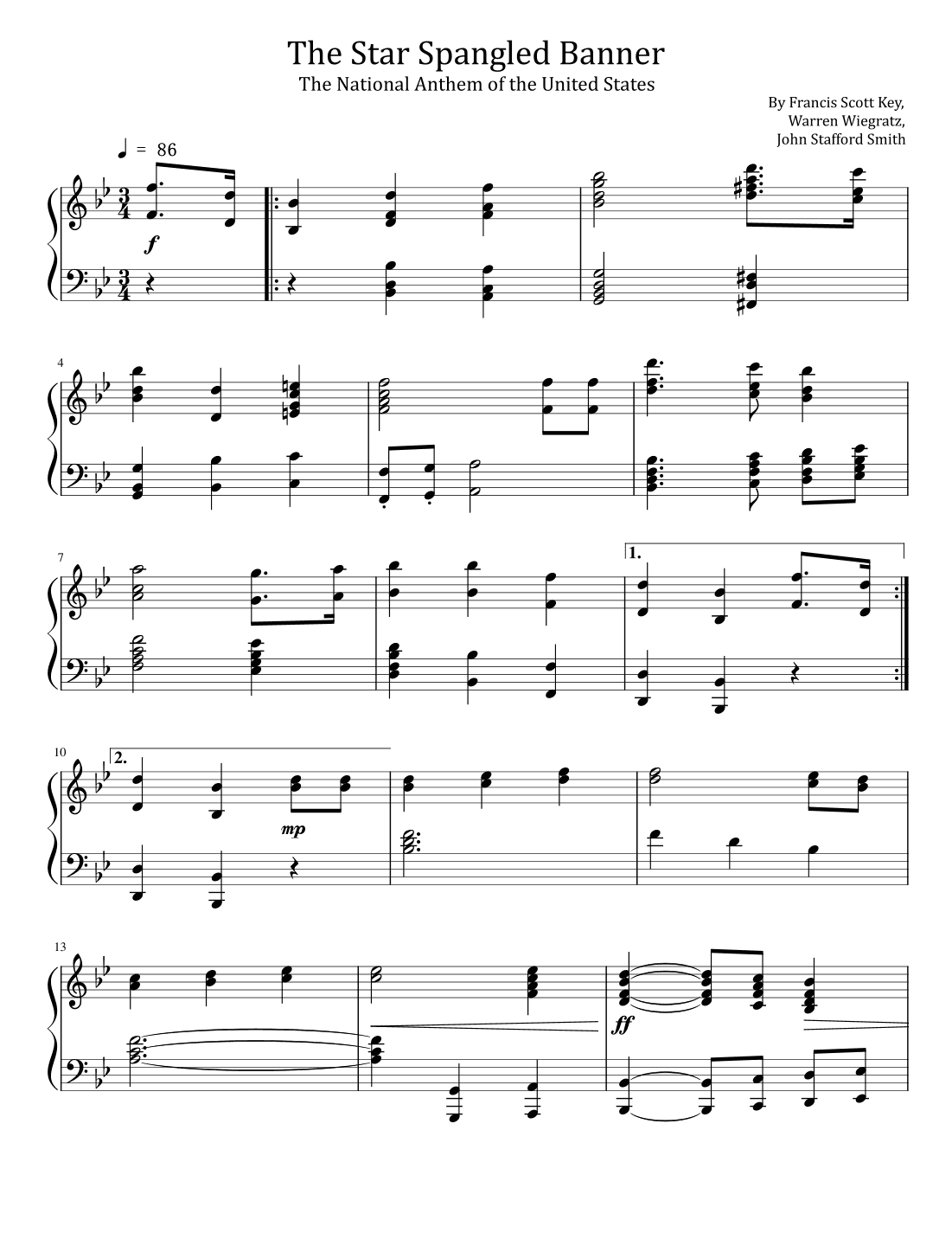 The Star Spangled Banner (arr. poon)