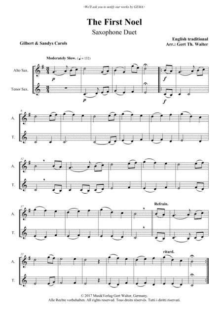 The First Noel (arr. Gert Th. Walter)
