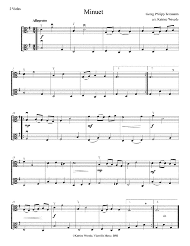 Minuet for Two Violas by Telemann (arr. Katrina Wreede)