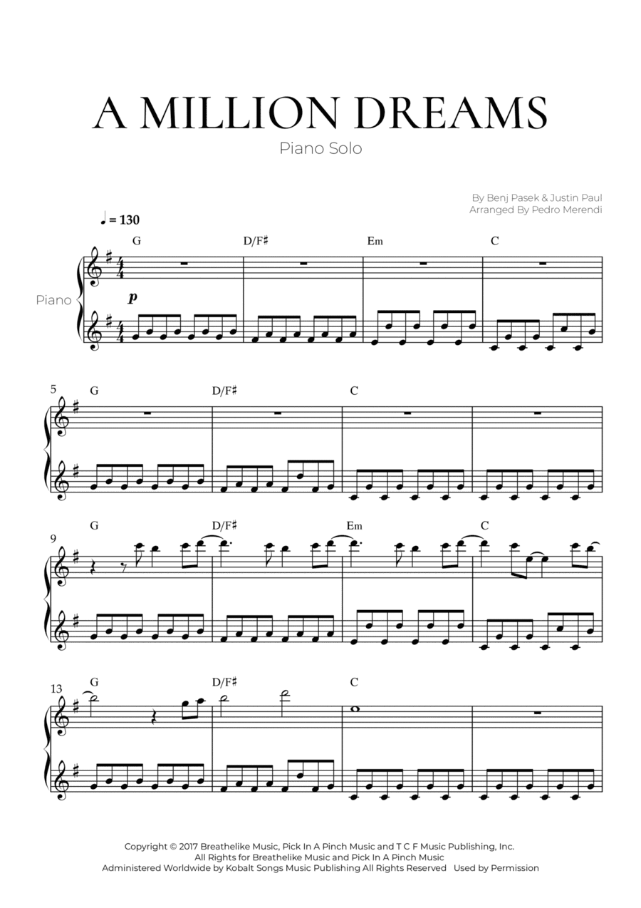 A Million Dreams (arr. Pedro Merendi)
