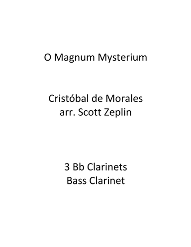 O Magnum Mysterium (arr. Scott Zeplin)