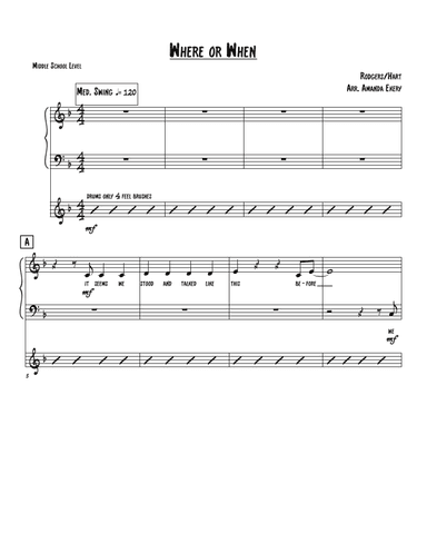 Where Or When (arr. Amanda Ekery)