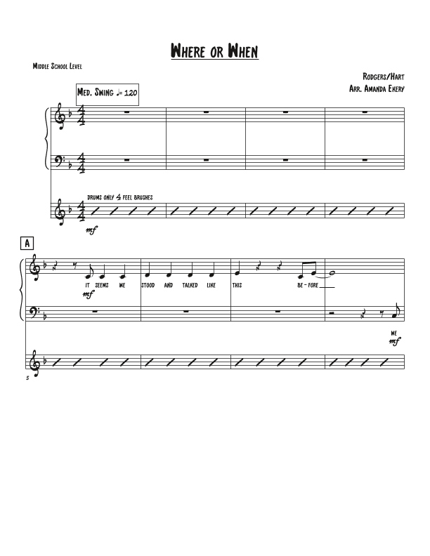 Where Or When (arr. Amanda Ekery)