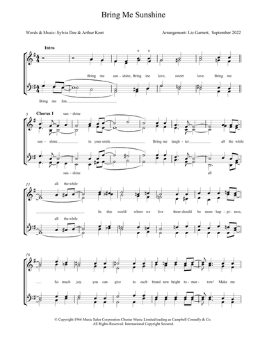 Bring Me Sunshine (arr. Liz Garnett)