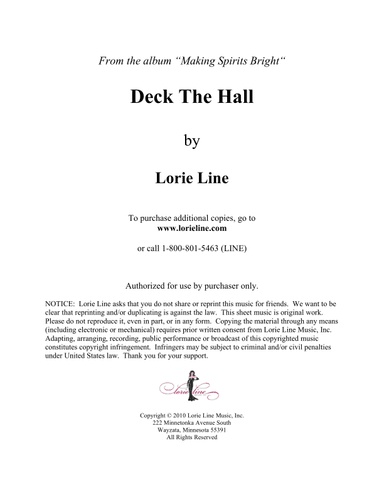 Deck The Hall (from the album Making Spirits Bright) (arr. Lorie Line)