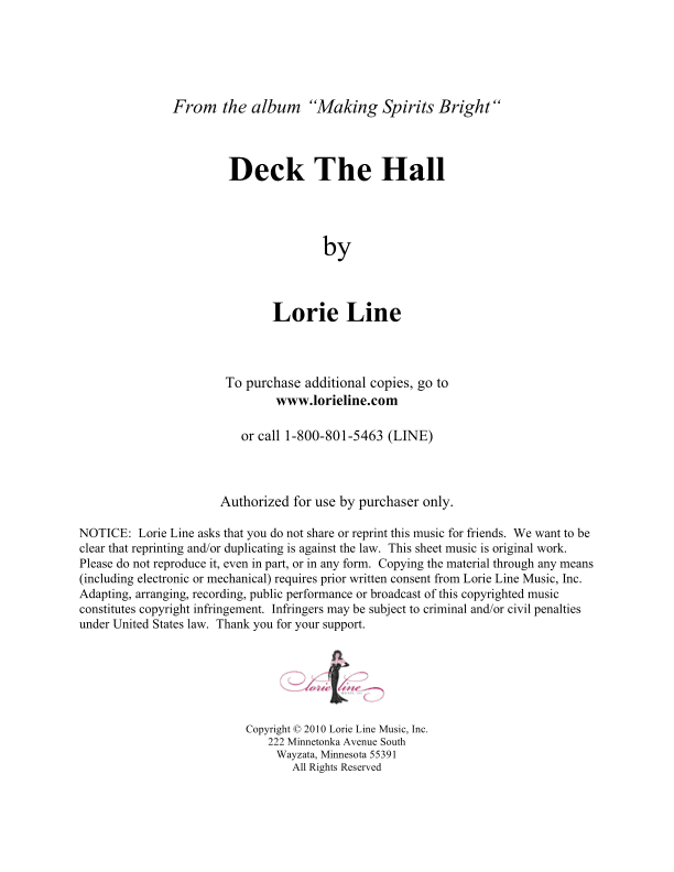 Deck The Hall (from the album Making Spirits Bright) (arr. Lorie Line)