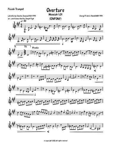 Messiah 1.01 Overture (Brass Quintet) (arr. Joseph Pugh)