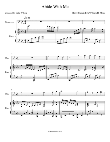 Abide With Me--trombone solo (arr. Beka Wilson)