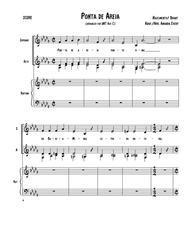 Ponta De Areia (arr. Amanda Ekery)