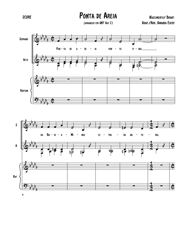 Ponta De Areia (arr. Amanda Ekery)