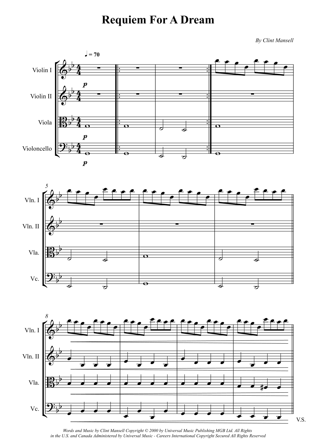 Requiem For A Dream (arr. Wesley S. SIlva)