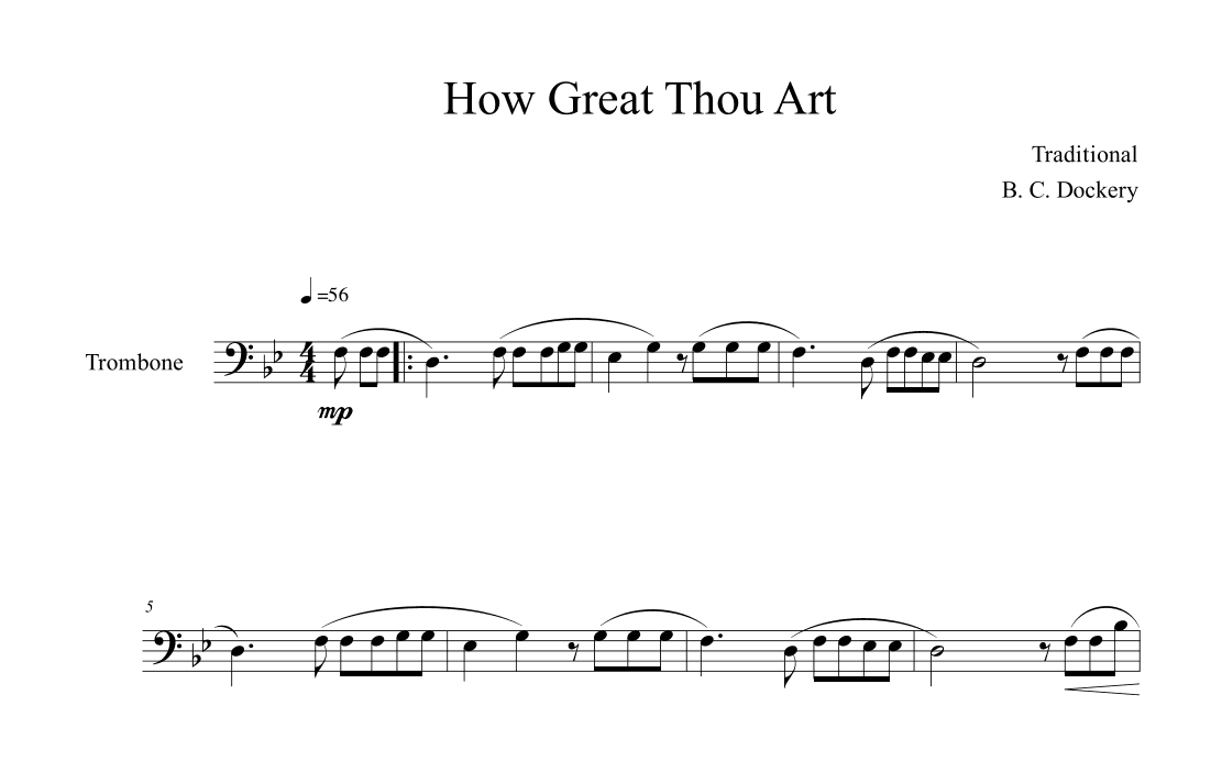 How Great Thou Art (Trombone Solo) (arr. B. C. Dockery)
