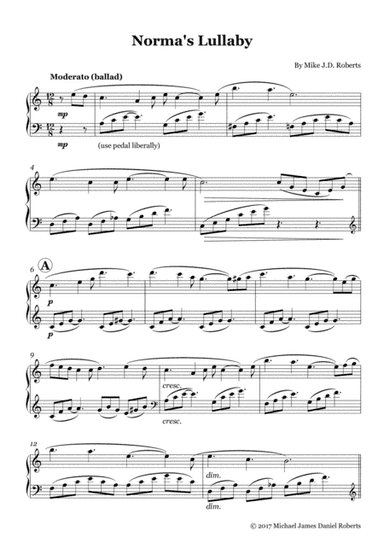 Norma's Lullaby (piano arrangement)