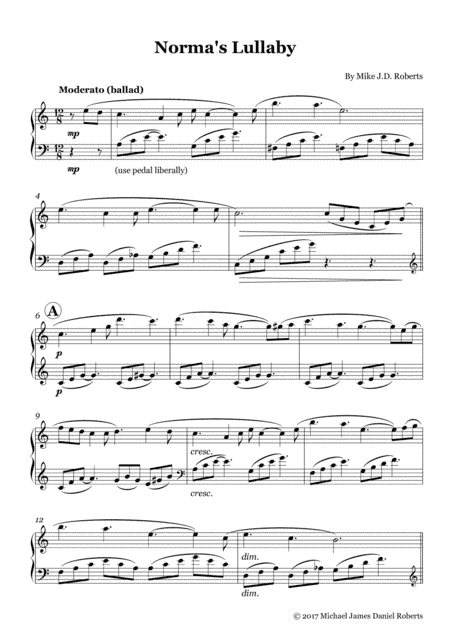 Norma's Lullaby (piano arrangement)