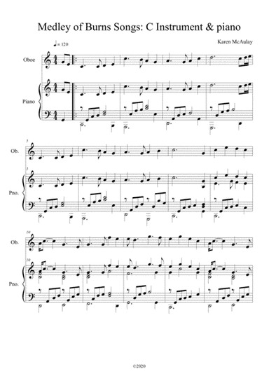 Medley of Burns Songs for C Instrument and Piano (arr. Arranged Karen E McAulay)