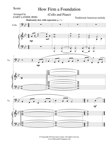HOW FIRM A FOUNDATION (Cello/Piano and Cello Part) (arr. Gary Lanier)