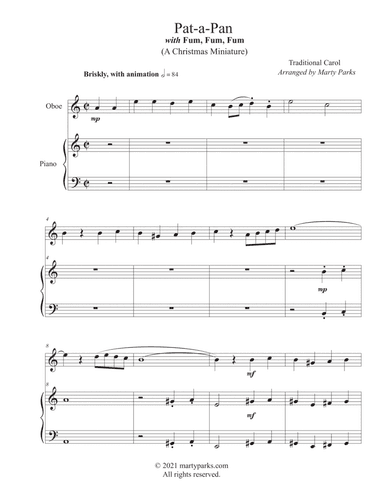 Pat-a-Pan (Oboe-Piano) (arr. Marty Parks)