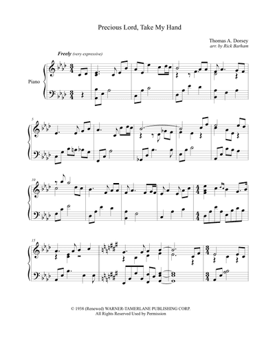 Precious Lord, Take My Hand (take My Hand, Precious Lord) (arr. Rick Barham)
