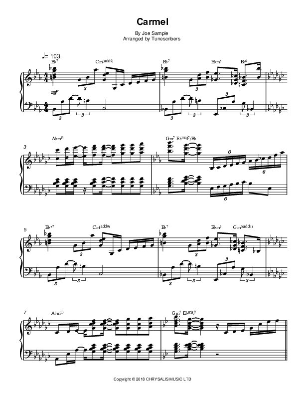 Carmel (arr. Tunescribers)