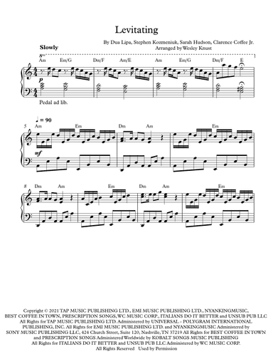 Levitating (arr. Wesley Knust)
