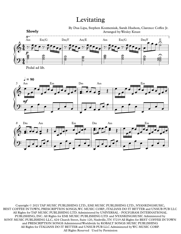 Levitating (arr. Wesley Knust)