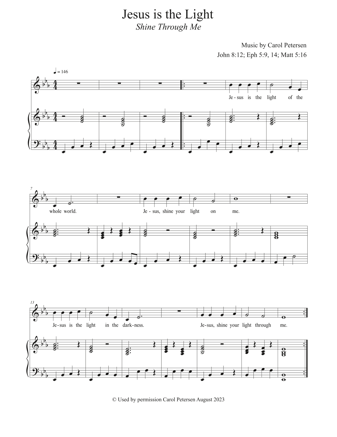 Jesus is the Light (Shine Through Me)