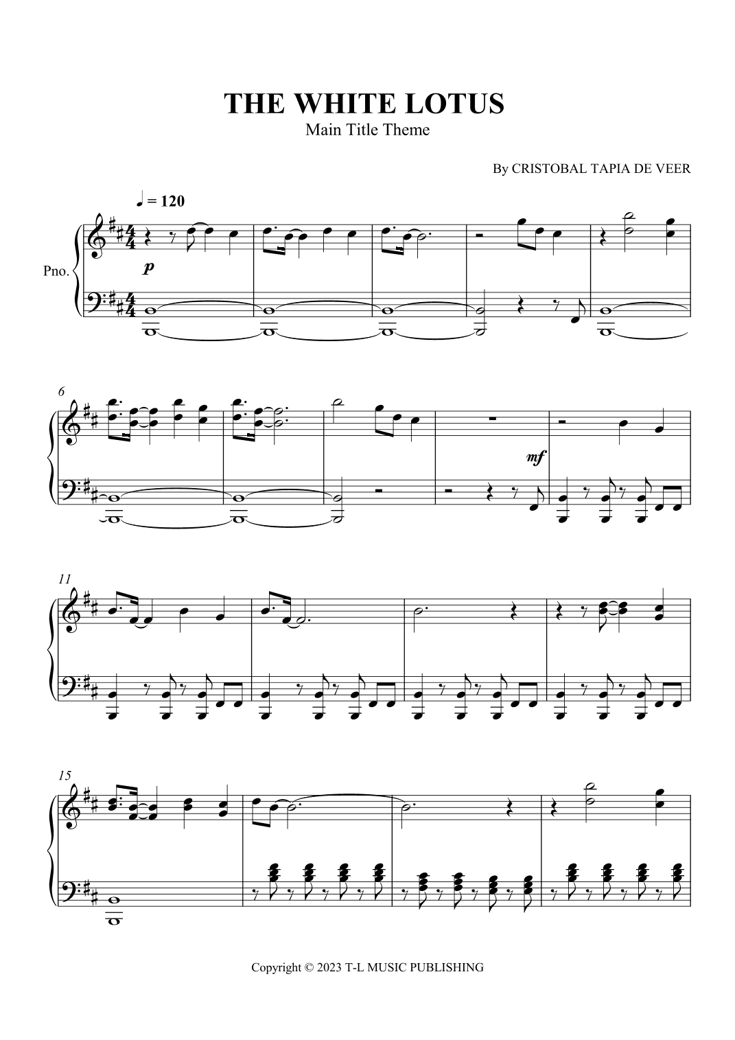 The White Lotus - Main Title Theme (arr. SCMusic)