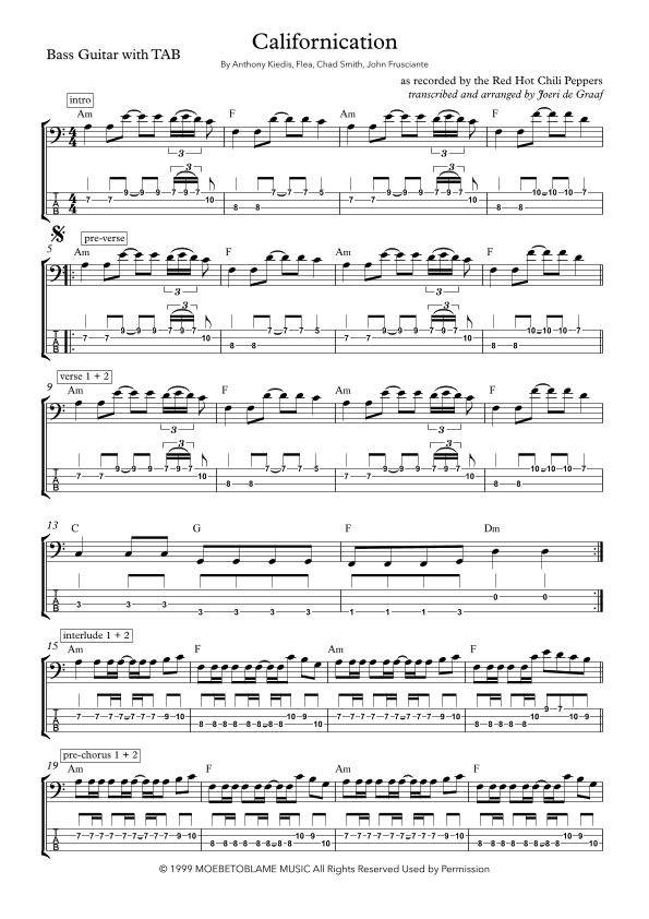 Californication (arr. Joeri de Graaf)