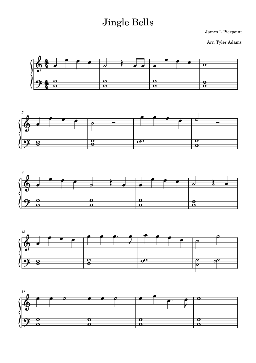 Jingle Bells (Easy Piano) (arr. Tyler Adams)