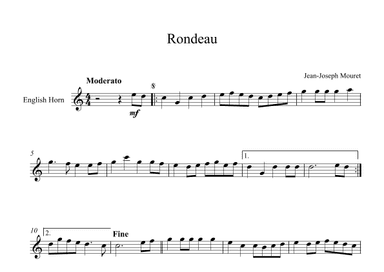 Rondeau - Jean-Joseph Mouret (English Horn) (arr. Digital Book Music)