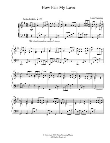 How Fair My Love (sheet music for piano)