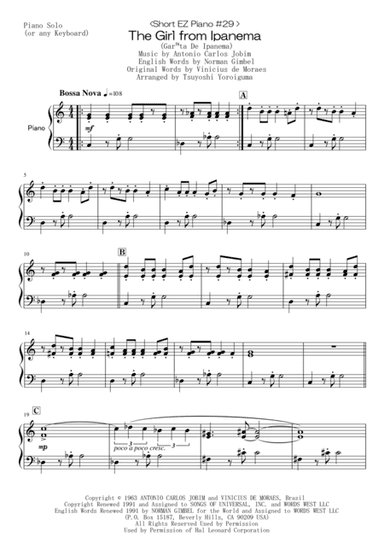 The Girl From Ipanema (Garota De Ipanema) (arr. Tsuyoshi Yoroiguma)