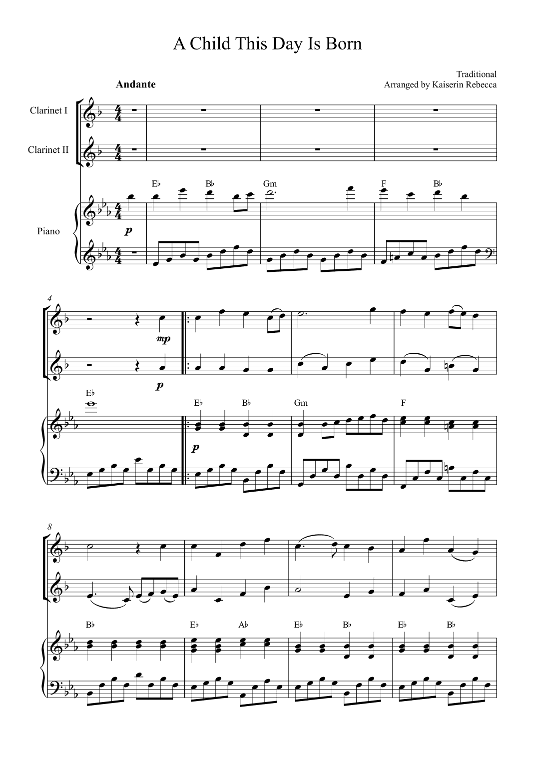 A Child This Day Is Born (arr. Kaiserin Rebecca)