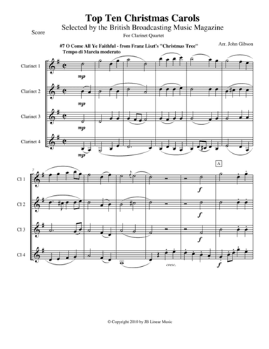 O Come All Ye Faithful for Clarinet Quartet (arr. John Gibson)